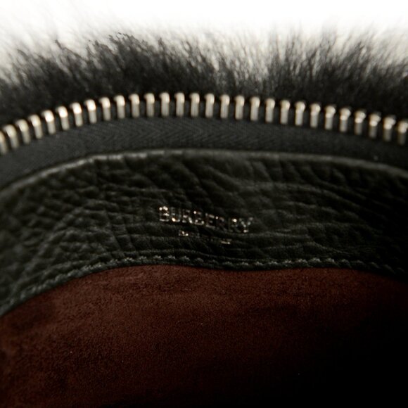 Burberry Women's "Medium Knight" Textured Leather & Fur Handbag Shoulder Bag - Picture 7 of 8